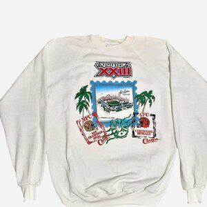 vintage 80s NFL Men's super bowl white sweatshirt